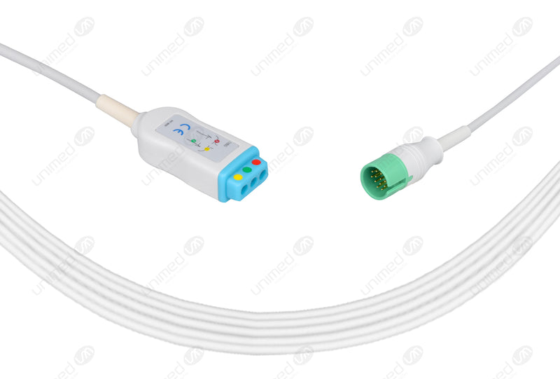 Spacelabs Compatible ECG Trunk cable - IEC - 3 Leads/Din Style 3-pin