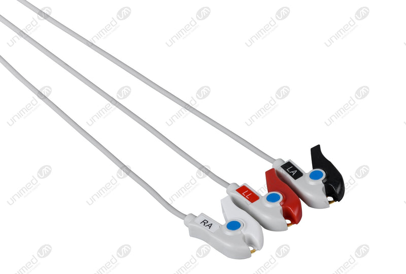 Datascope Compatible Reusable ECG Lead Wire - AHA - 3 Leads Grabber