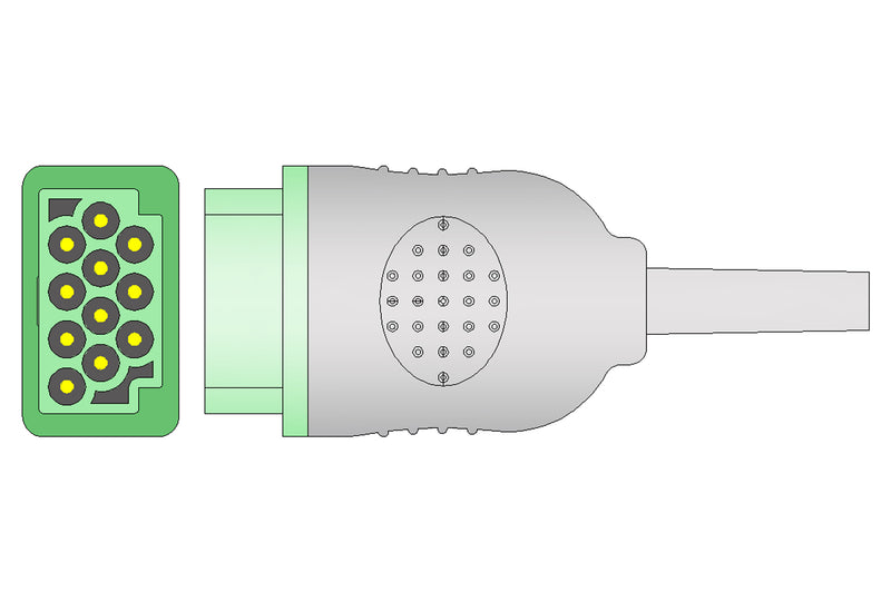 Marquette Compatible ECG Trunk cable - AHA - 5 Leads/Marquette 5-pin(RL/RA/LA/LL/V)