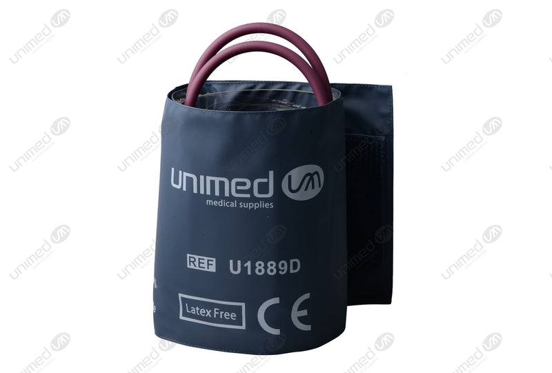 Reusable NIBP Cuffs With Inflation Bag & BP18+BP18 Connector - Double Tube Large Adult Long 33-47cm