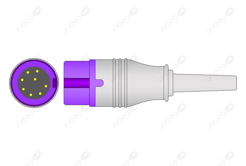 Mindray RD Rainbow SET SpO2 Interface Cable - Male 8-pin Round Connector